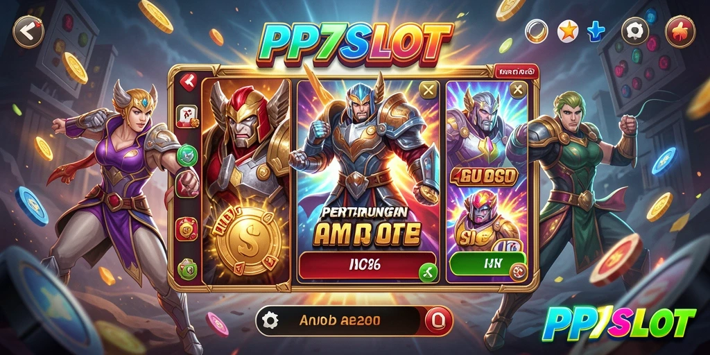Screenshot utama PP7SLOT yang menunjukkan aksi pertempuran seru.