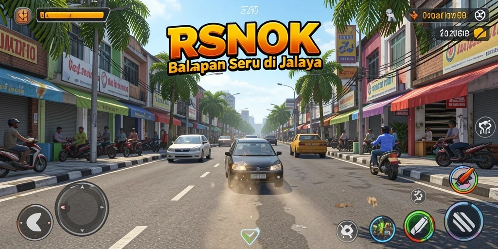 Gameplay balap RSNOK yang seru dan menegangkan.