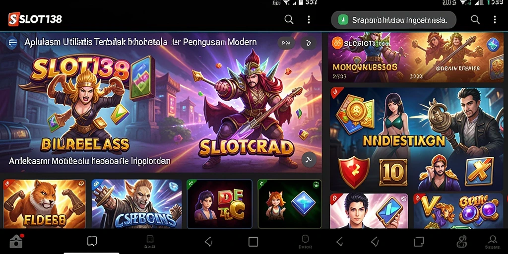 Tampilan utama SLOT138 dengan berbagai fitur utilitas.